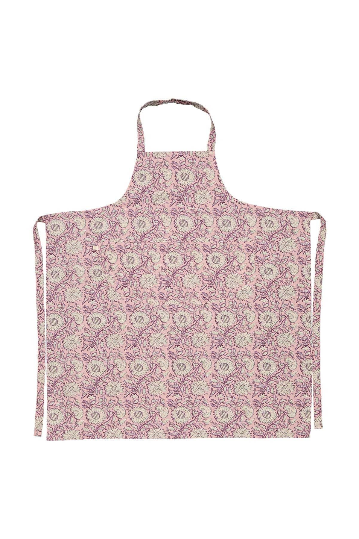 Louise Misha Grembiule adulto Mado con fiori rosa e viola: Giardino di Margherite Rosa / VOI