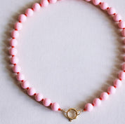 Bazou Collana con perline Miyuki - rosa chiaro/rosso