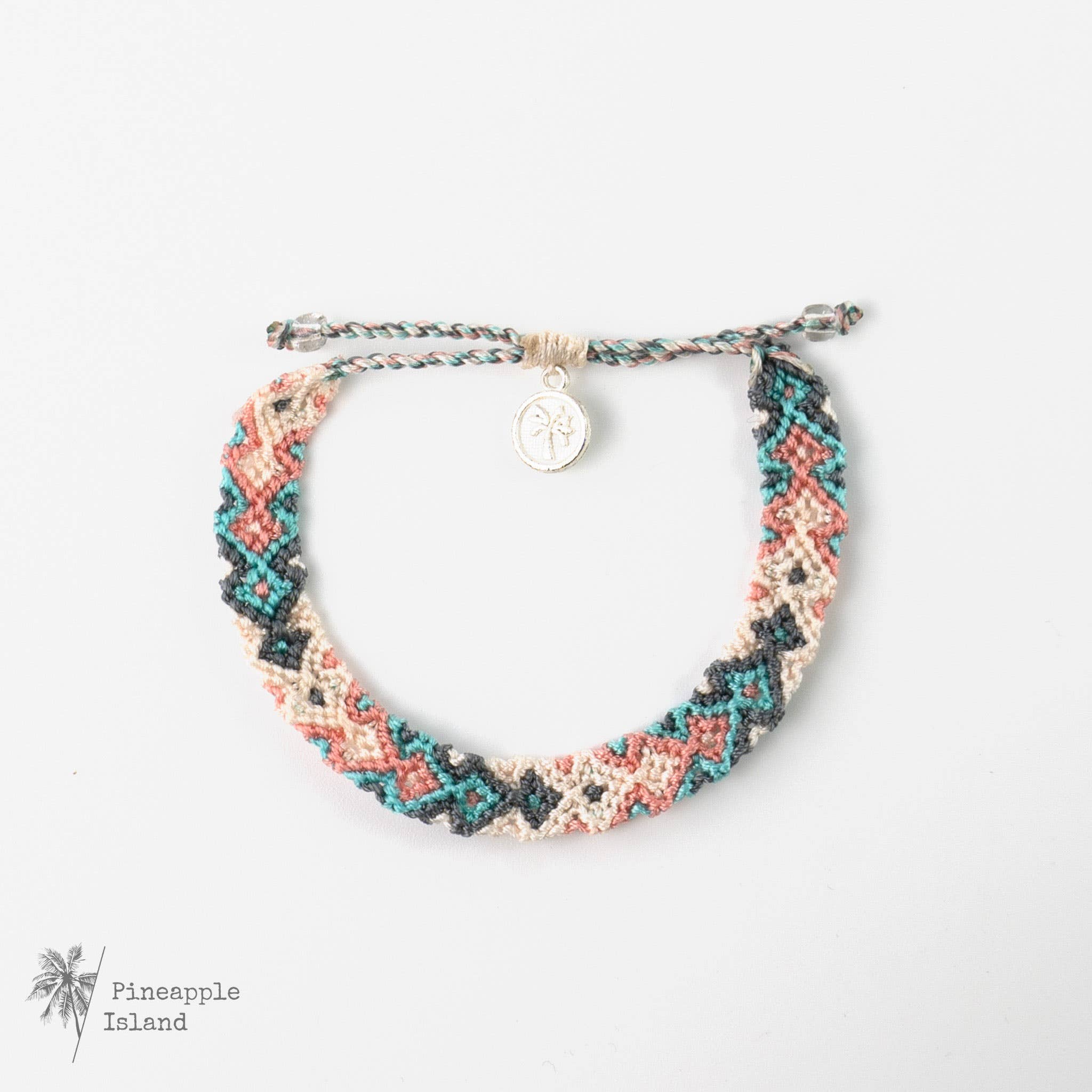 Pineapple Island Braccialetto Intrecciato Leme Surf: Rosa & Marrone
