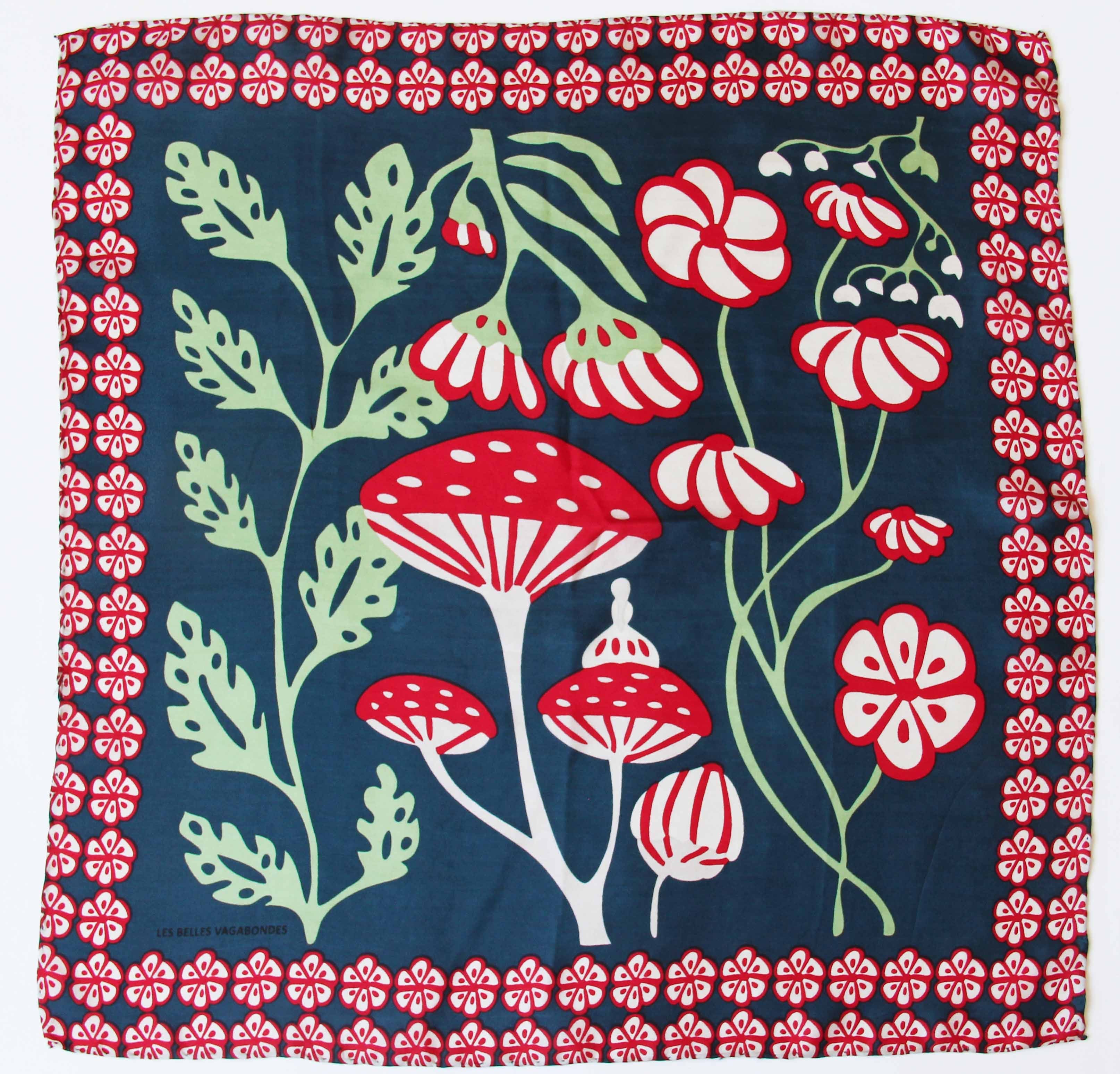 Les Belles VagabondesMini foulard Alice Marine Navy