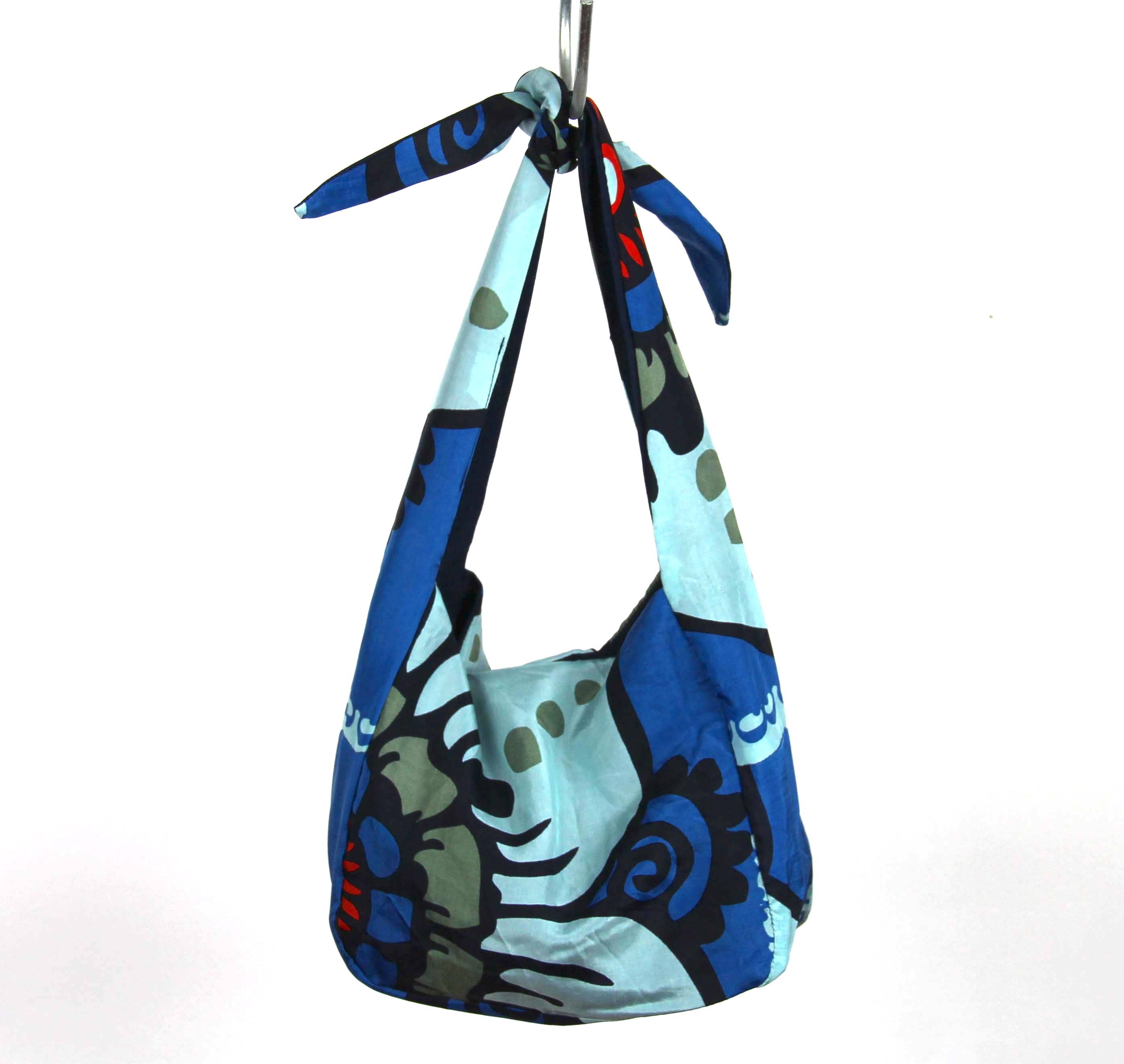 Les Belles Vagabondes Borsa Bobby in seta blu Mogador