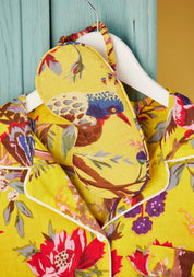 Namaste Pigiama Bird of Paradise in cotone indiano giallo tropicale