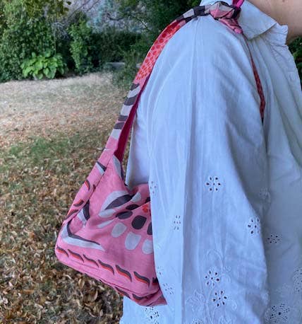 Les Belles Vagabondes Borsa Bobby in seta Non ti scordar di me Rosa