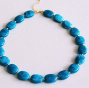 Bazou Collana con perle ovali XL - smeraldo