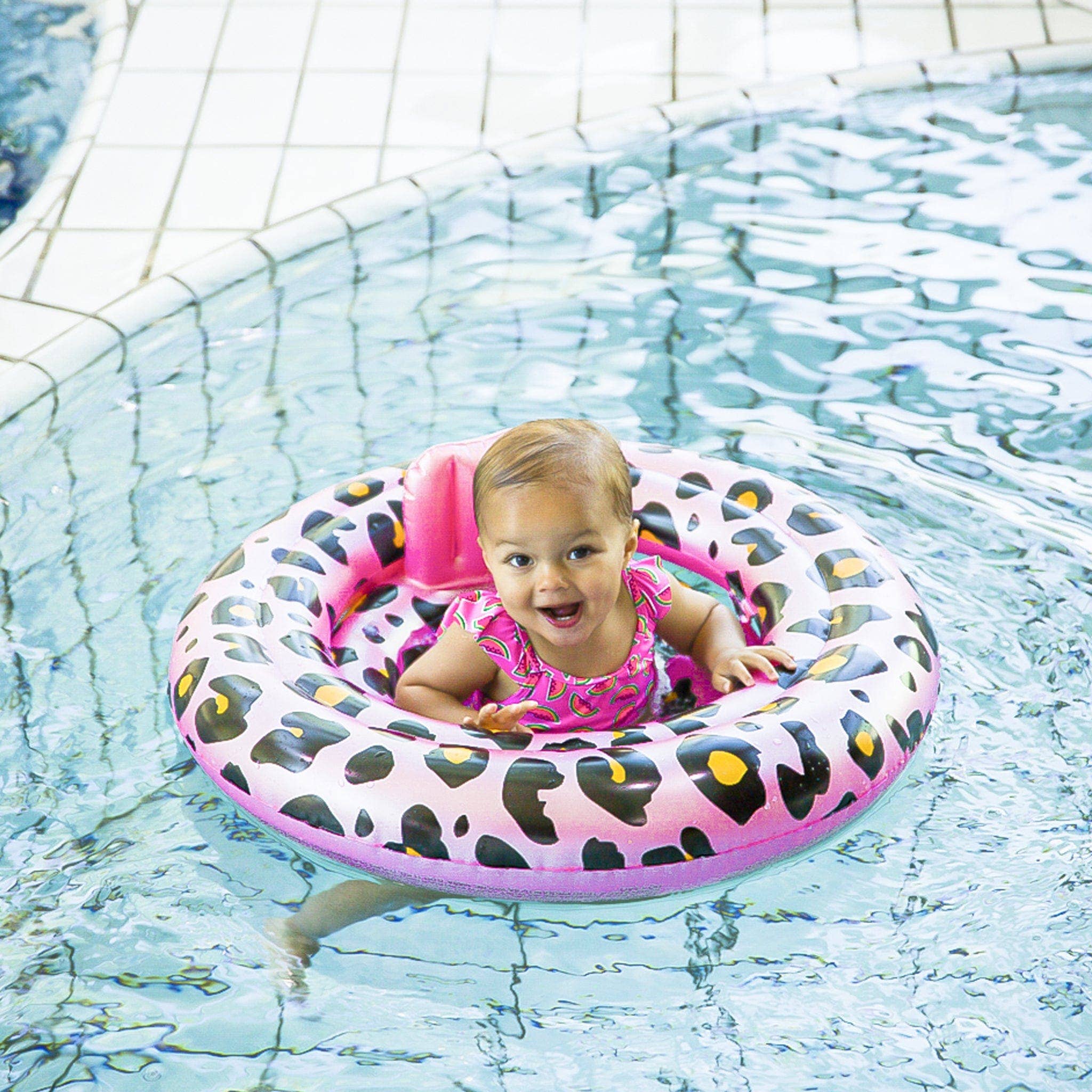 Swim Essentials Salvagente per Bambini - Rosa/Oro - Safari Chic - 0/1 Anni