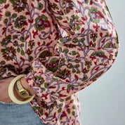 Bonheur du Jour Blusa donna stampata fiori indiani - Rosa/Malva