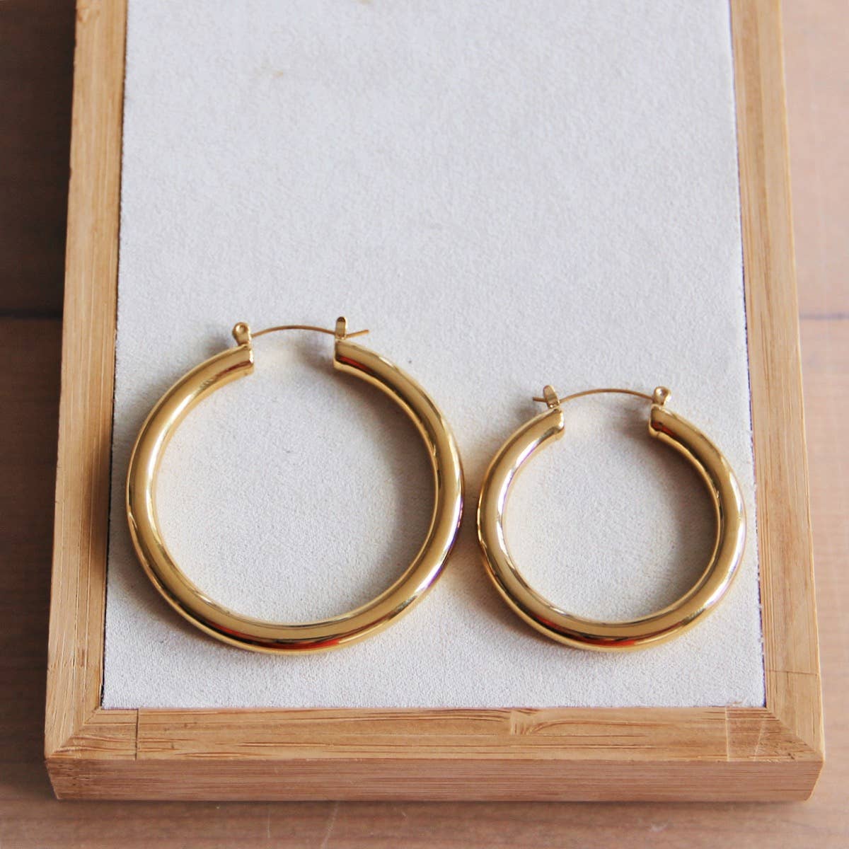 Bazou Cerchio maxi in acciaio inossidabile '40mm' — oro