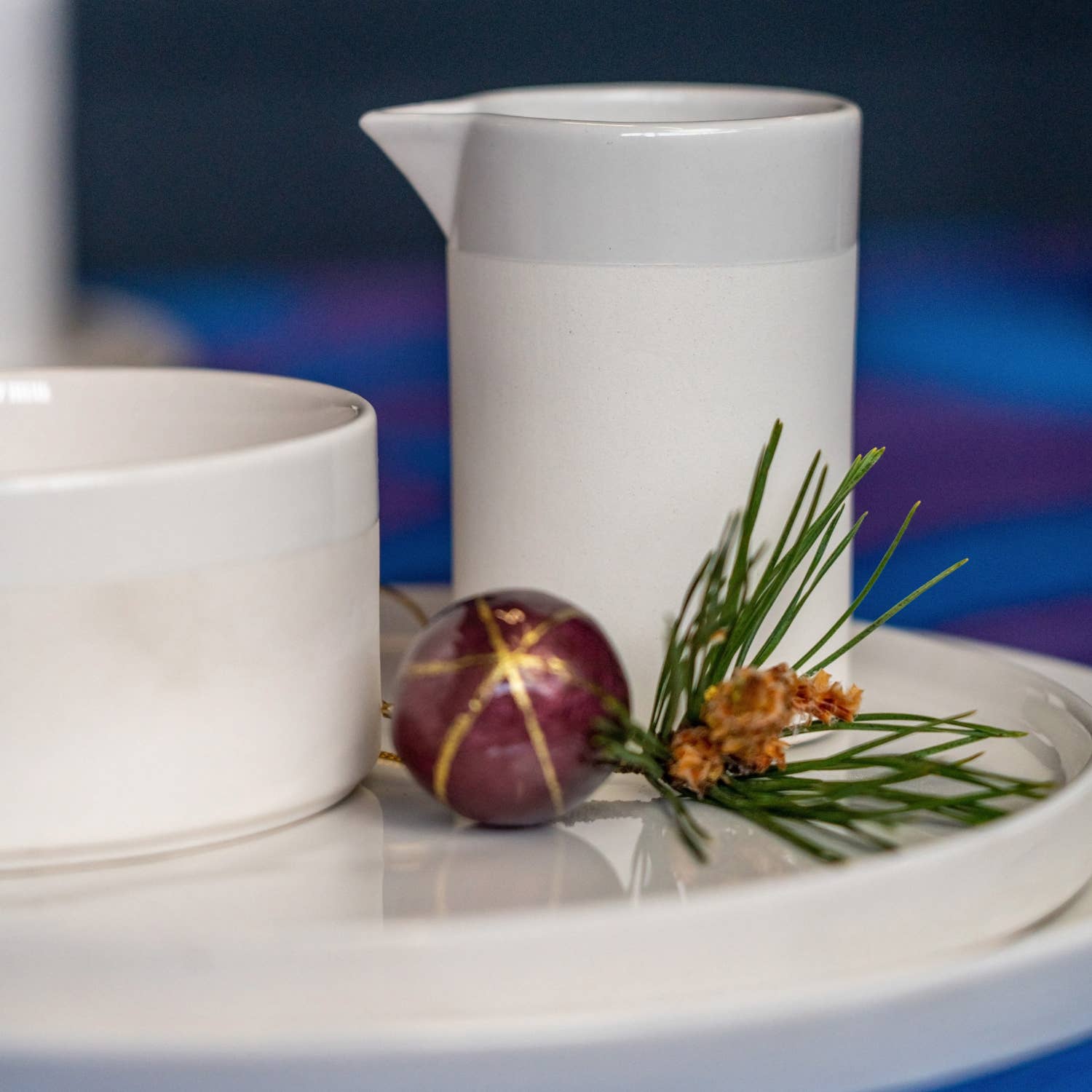 Kinta Cappuccio per pallina di Natale a righe con oro 3 cm: Rosso arabo