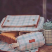 GRECH  & CO Astuccio a Due Scomparti | Lille Cottage Club: Sienna a quadretti