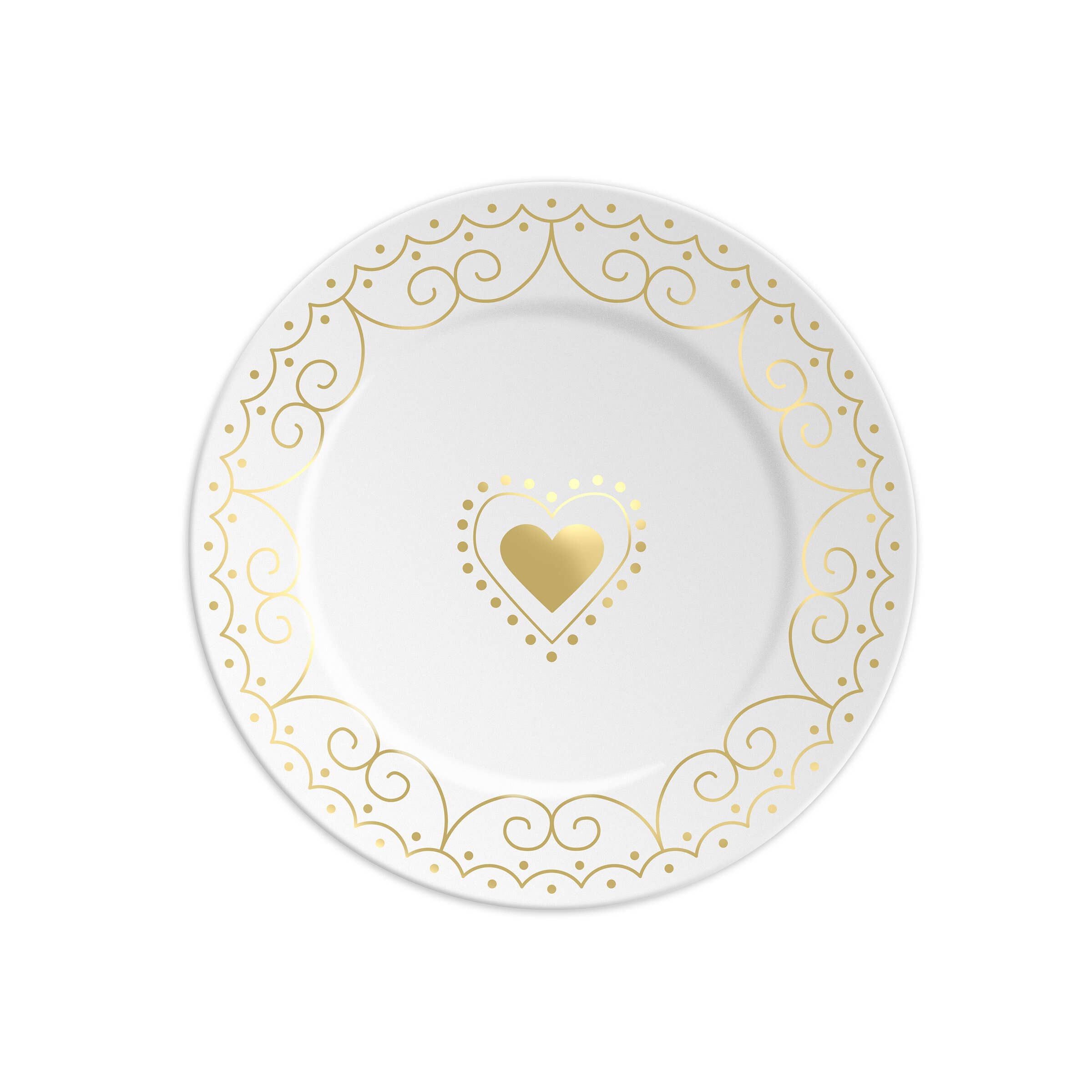 ilaria.i CUORE - Piatto in porcellana con disegno in oro