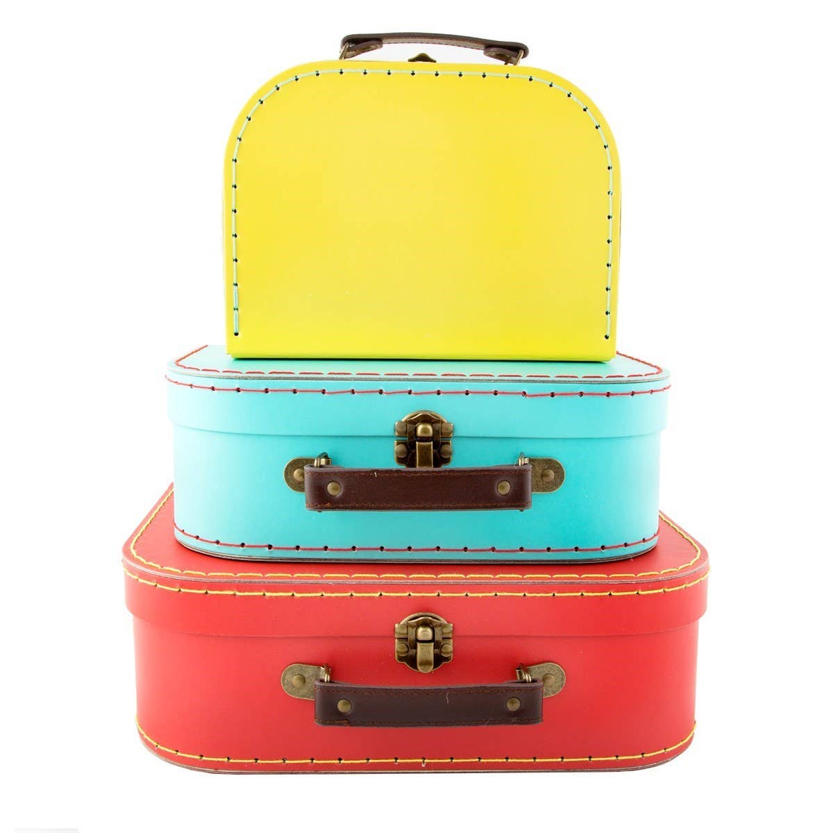 Sass & Belle Europe Valigie retrò Brights - Set di 3