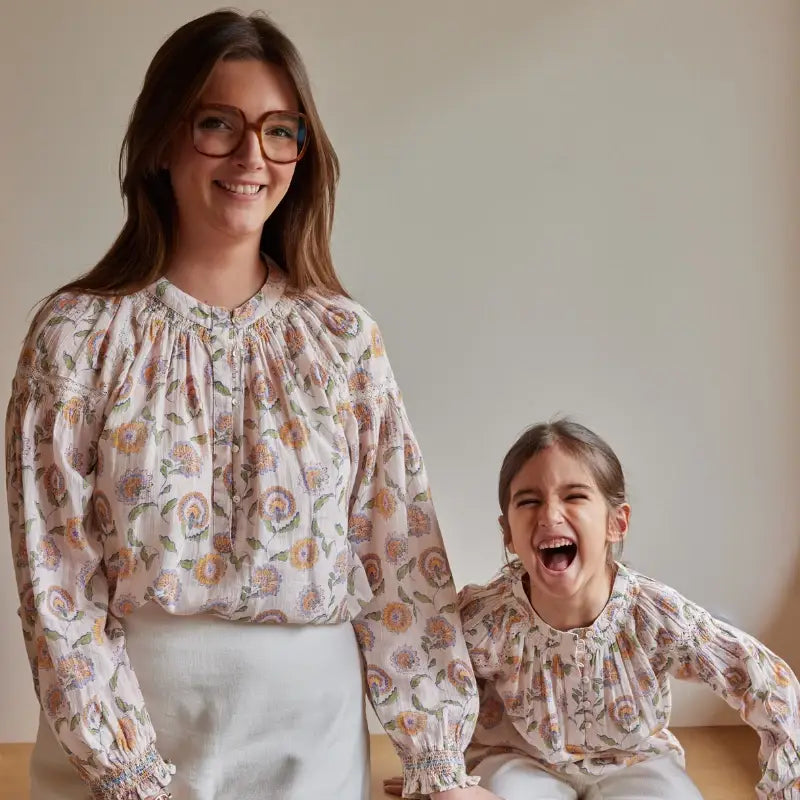 Bonheur du Jour Blusa Noura Donna - Fiori rosa