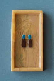 Van Schaaijk Studio Orecchini Juna - Azzurro / Marrone
