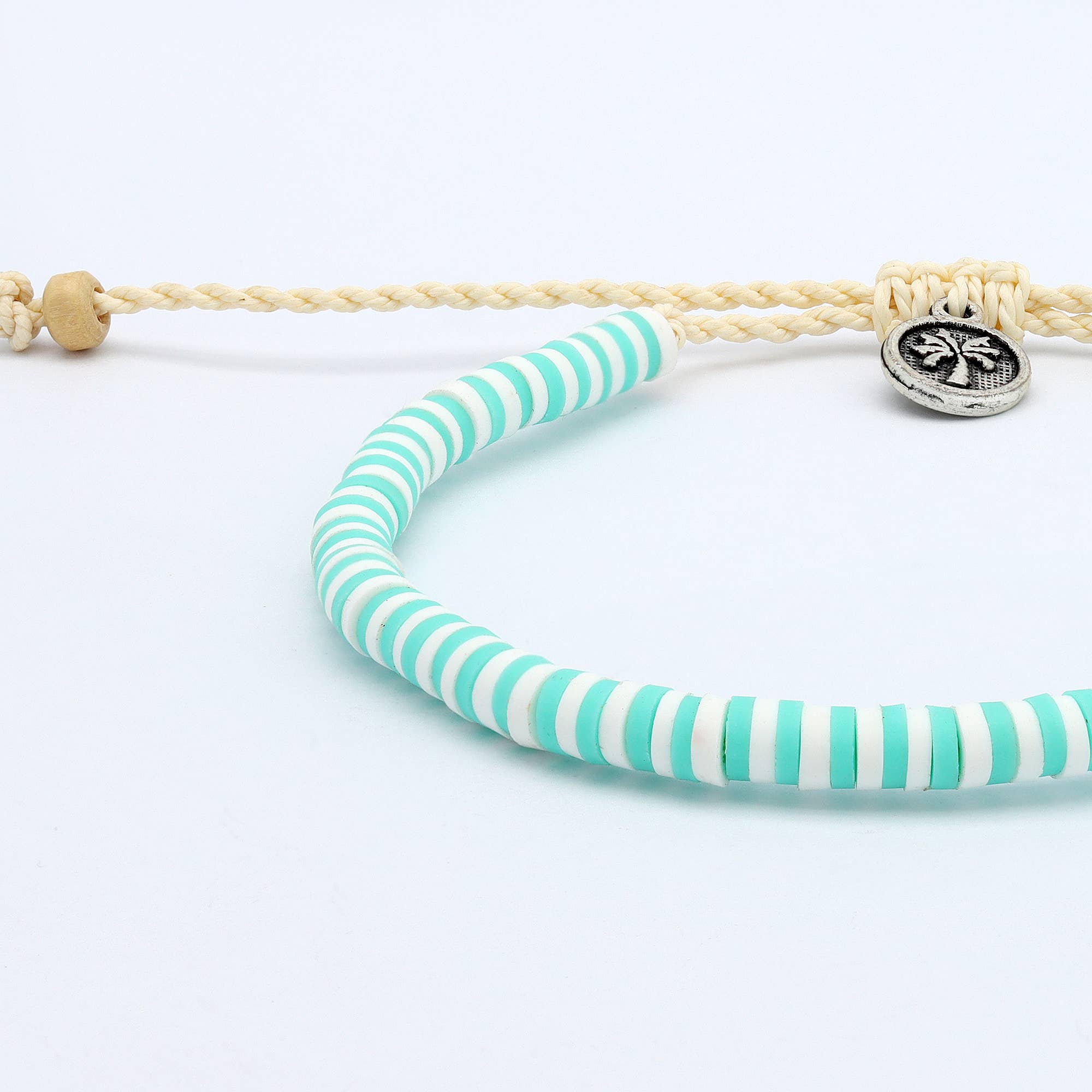 Pineapple Island Braccialetto in Argilla Blu con Perline, Braccialetto Regolabile di Koh Surf: Blu & Bianco