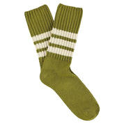 ESCUYER Calzini girocollo a righe - Ecru Olive/Ecru: EU 39/45 UK 6/10.5 US 6.5/11