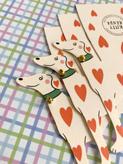 Kitty Kenda Papergoods Biglietto di auguri Loveheart Whippet Dog