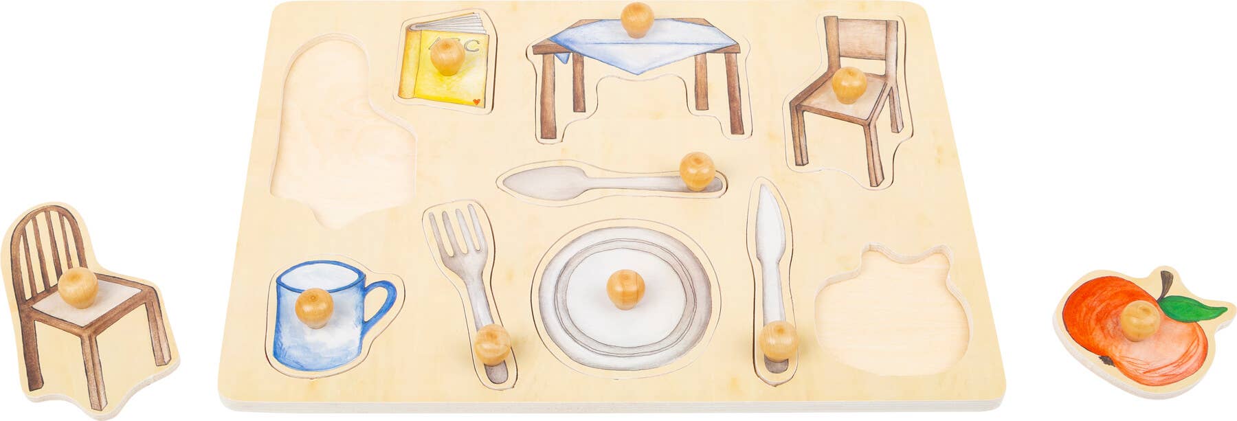 Small foot Puzzle Oggetti di Uso Quotidiano con Manopole in Legno