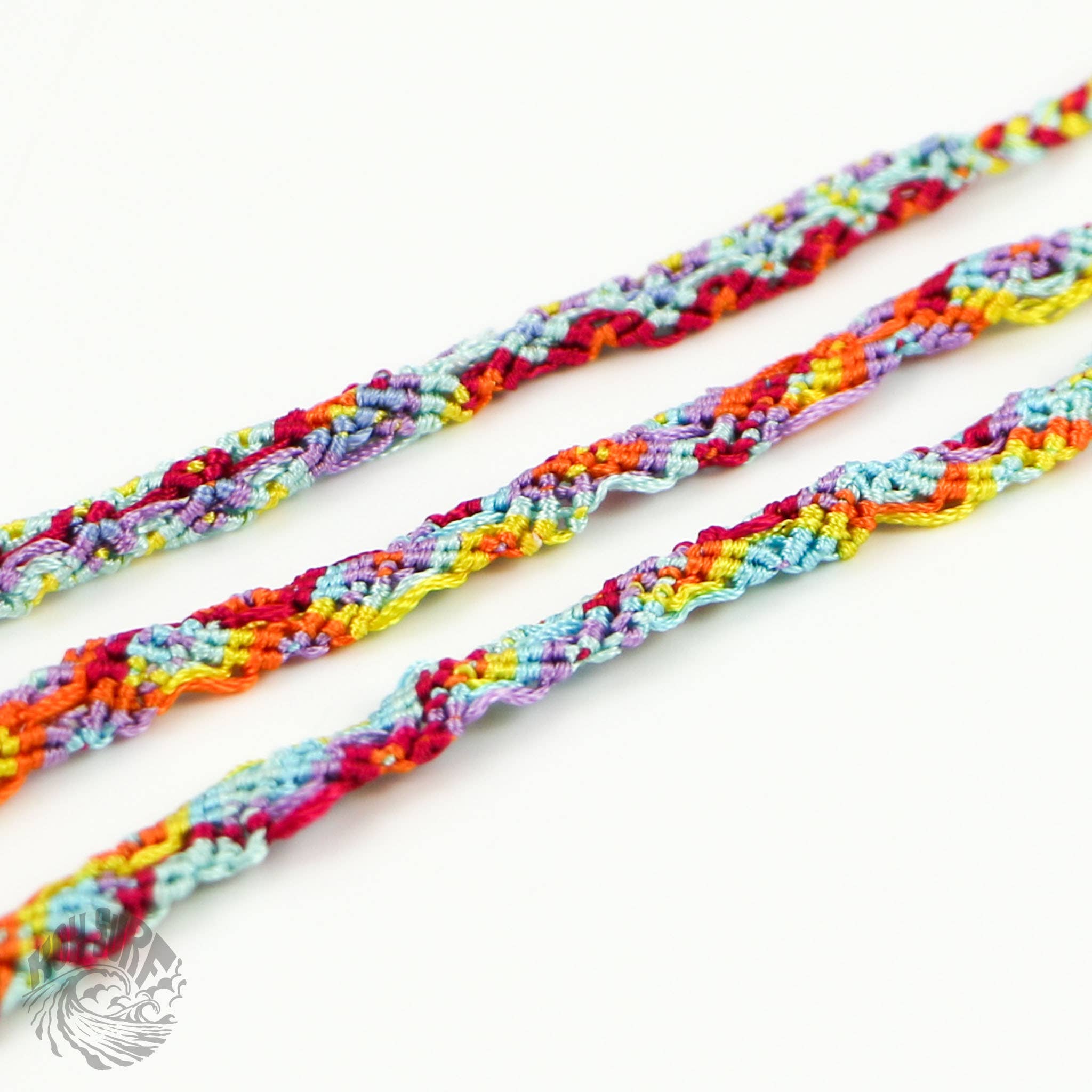 Pineapple Island Bracciale in cotone e seta tessuto a mano di Koh Surf: Toni rosa