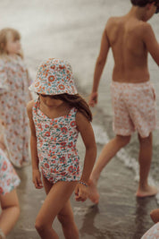 GRECH & CO Costume intero vintage per ragazze | UPF + riciclato - In Fiore