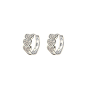 Rosies Orecchini a cerchio a forma di cuore: Bianco / Oro