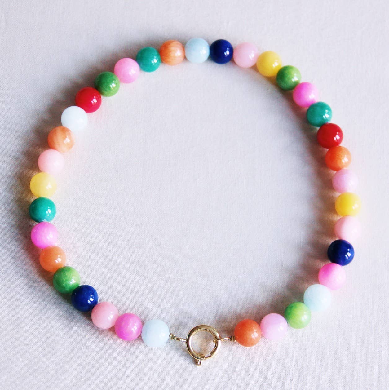 Bazou Collana con perline in pietra naturale XL - colori misti
