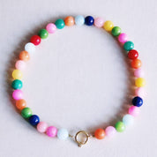 Bazou Collana con perline in pietra naturale XL - colori misti
