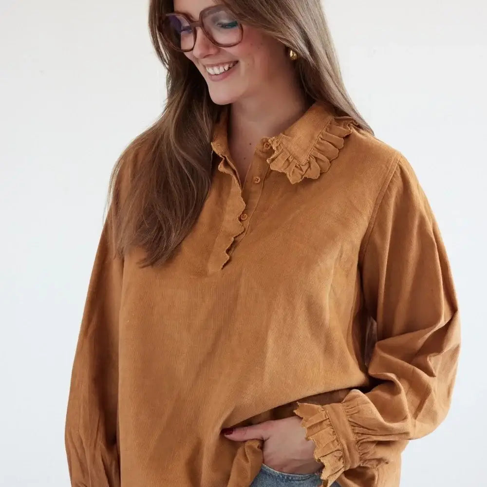 Bonheur du Jour Blusa da donna in velluto - Spezia