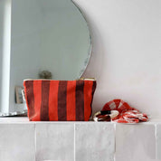 Rose in April POCHETTE SOFIA RIGHE MARRONE / POMODORO