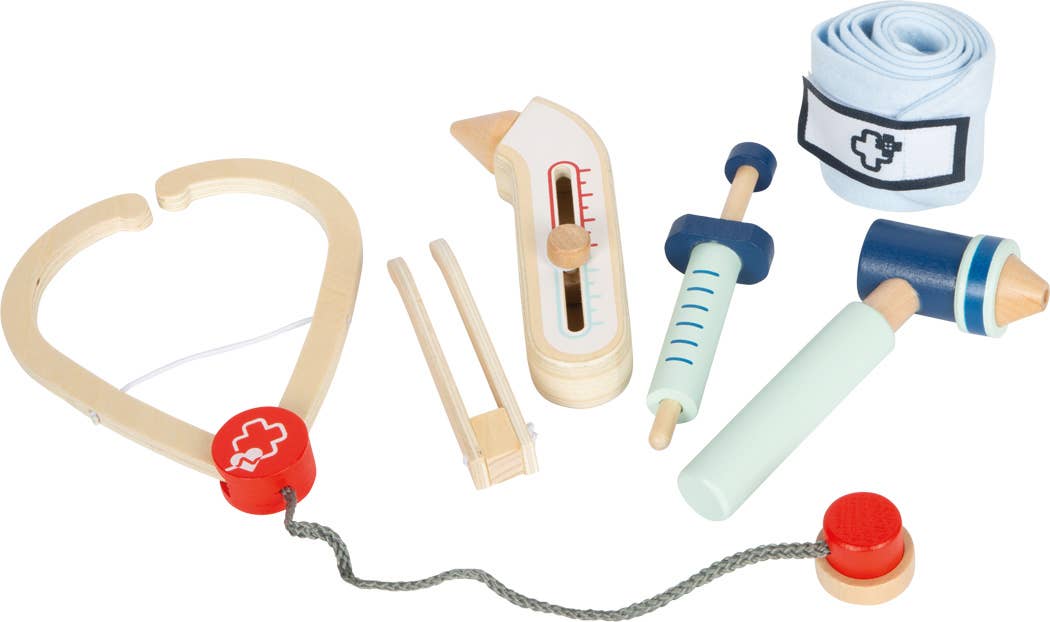 small foot Set gioco medico in legno | Giocattolo di ruolo per piccoli dottori