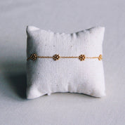Bazou Bracciale in acciaio inossidabile a forma di margherita fine - oro