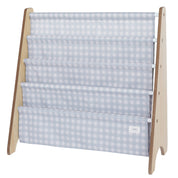 3 Sprouts Libreria per bambini con tessuto riciclato a quadretti - 3 Sprouts: Blu a quadretti