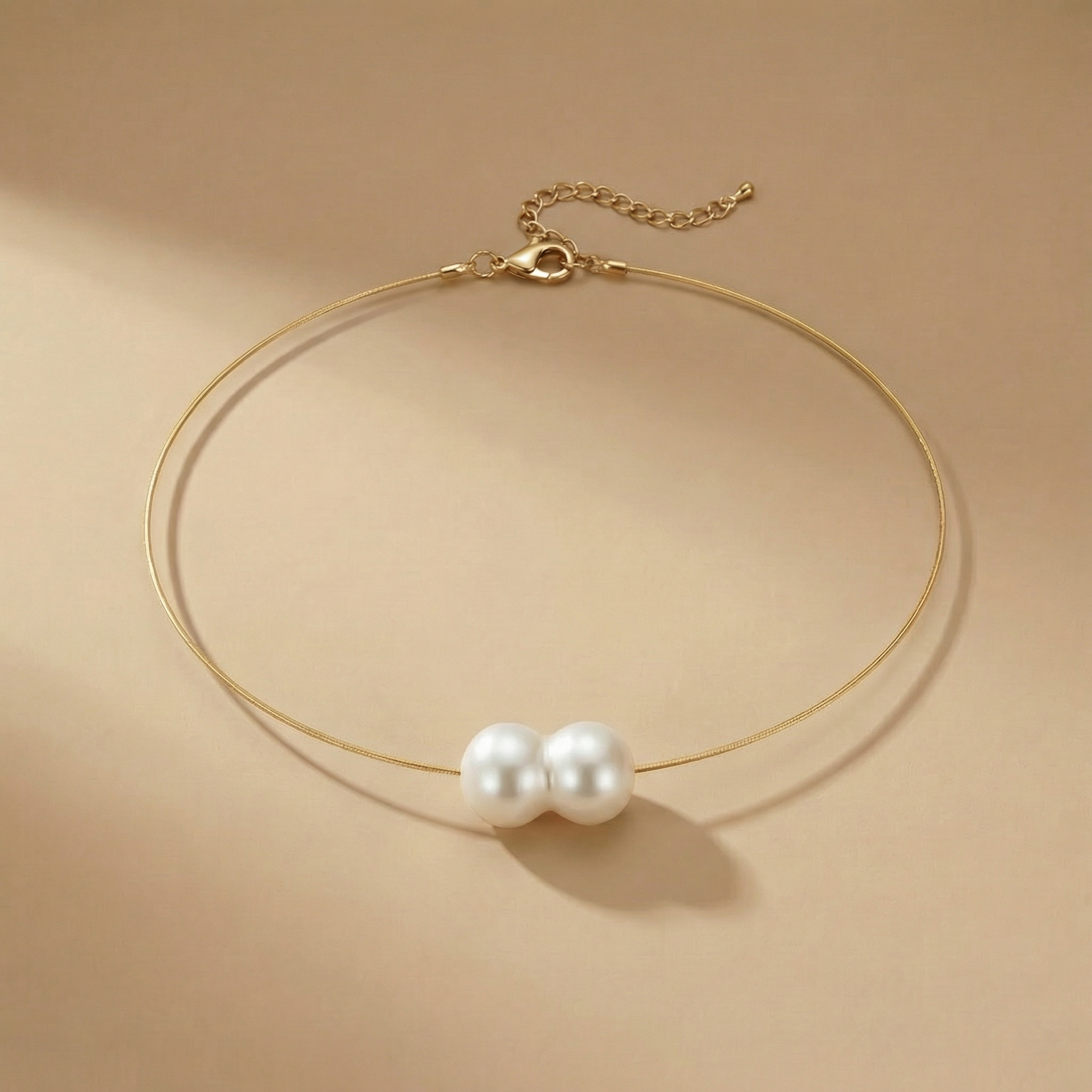 Goupi Lab Collana minimalista con perle d'acqua dolce: Silver