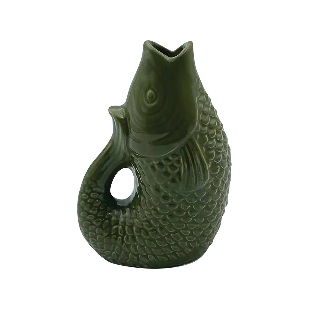 Opjet Paris Vaso in ceramica Fish pm khaki L8,2 P5 H12cm