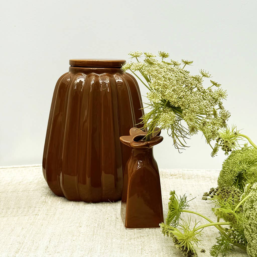 Opjet Paris Decoro soliflore fiore pm marrone D5,5 H11,5cm