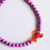 Bazou Collana di perline con chiusura a moschettone - viola