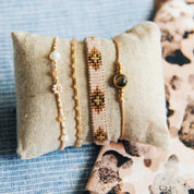 Bazou Bracciale in tessitura nude/cognac/dorato