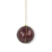 Kinta Pallina di Natale con cappuccio, strisce e dettagli dorati, 6 cm: Arabic Red