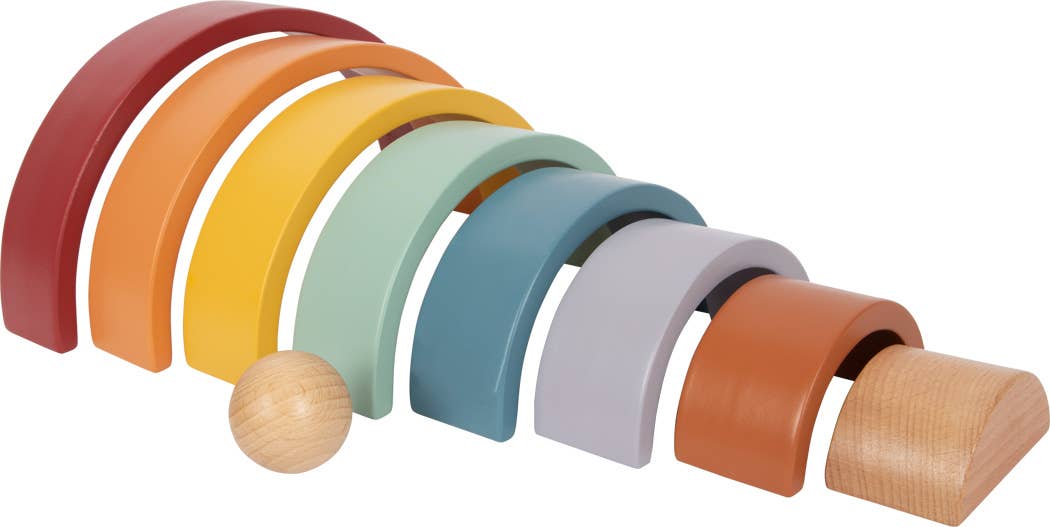 Small foot Cubetti da costruzione in legno Arcobaleno "Safari"