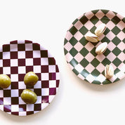 BLU KAT Set di 4 sottobicchieri CHECKER - Mix Caldo - 11 cm