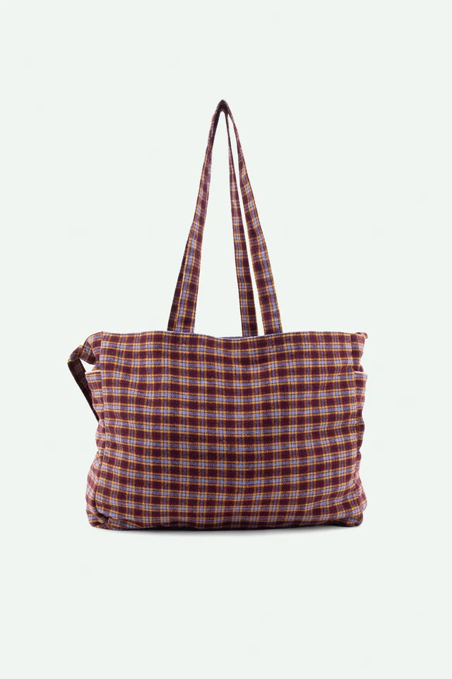 Sticky lemon shopper | collezione avventura | tartan viola tempesta