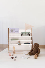 3 Sprouts Libreria per bambini con tessuto riciclato - colori uniformi: Argilla