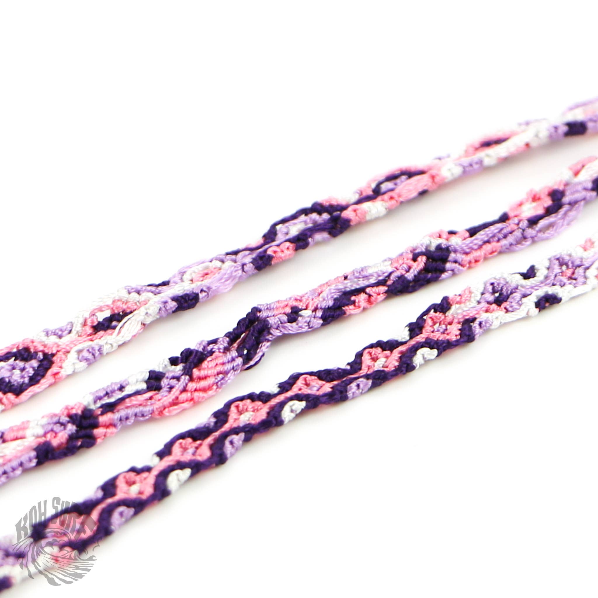 Pineapple Island Bracciale in cotone e seta tessuto a mano di Koh Surf: Pastelli