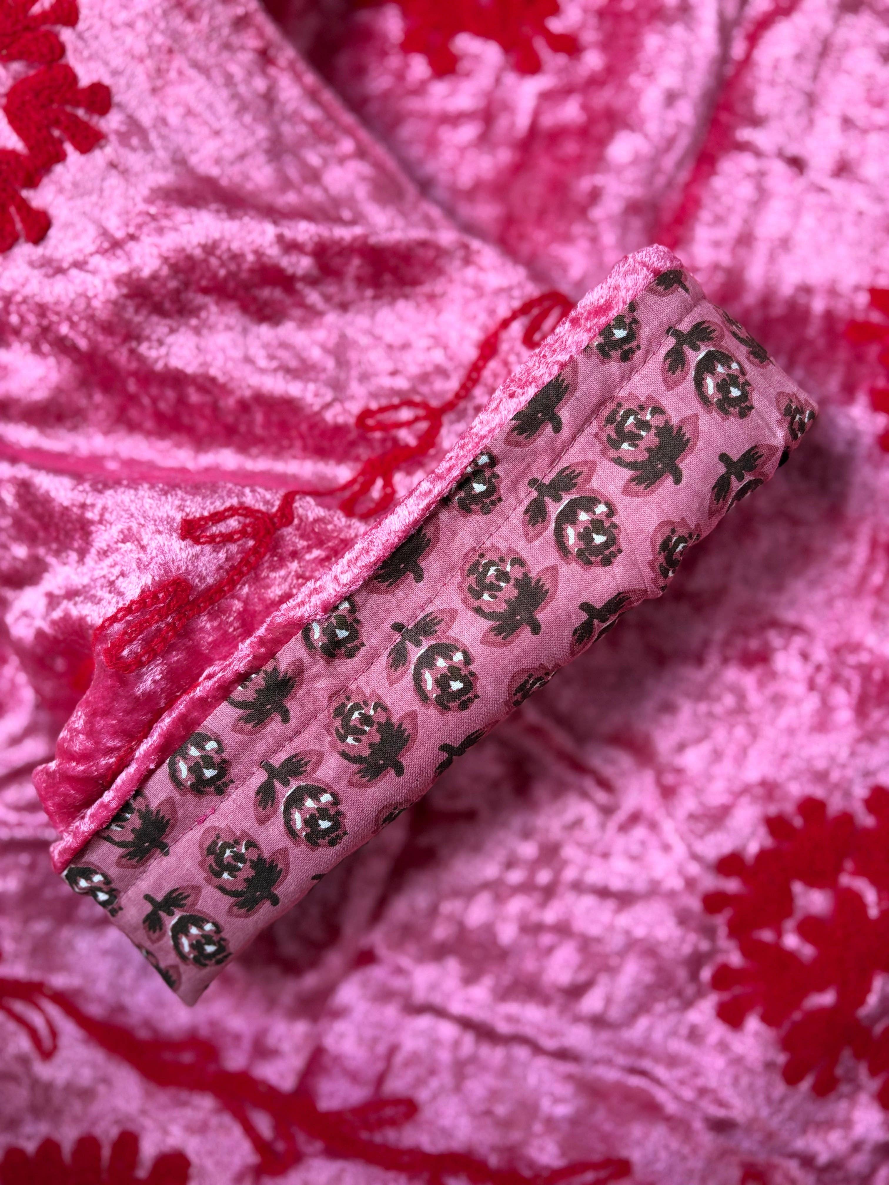 TOUT - Giacca Yasmine Velluto di Seta Rosa