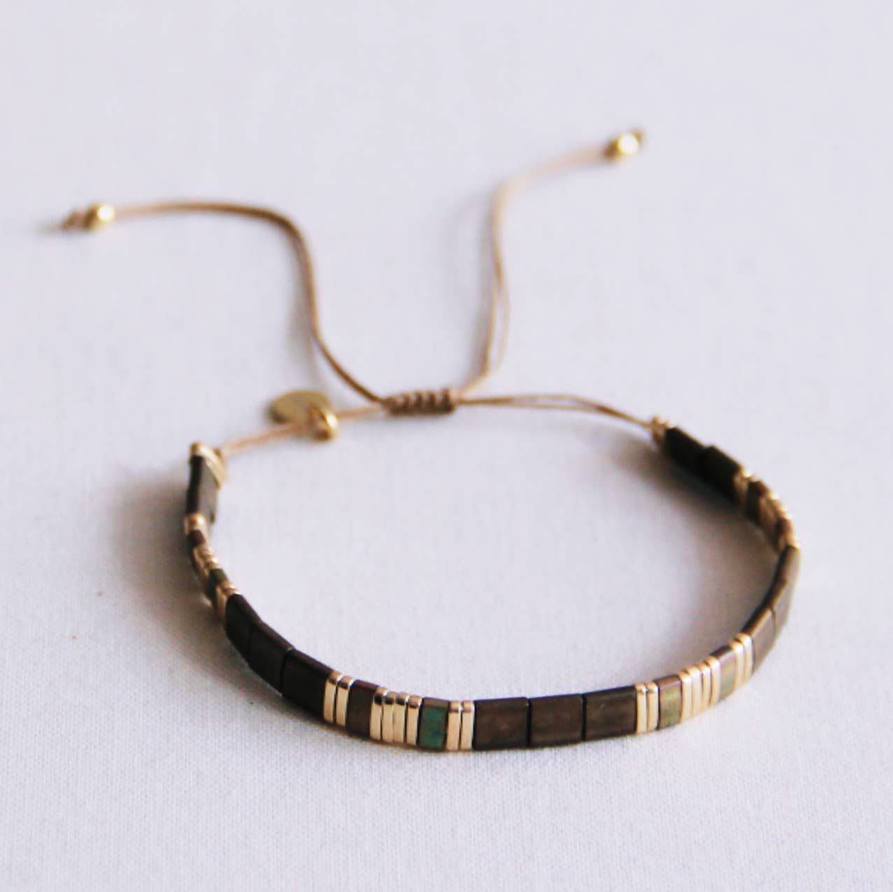 Bazou Bracciale Tilabead - moka/placcato oro