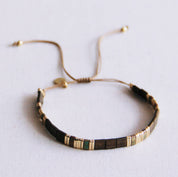 Bazou Bracciale Tilabead - moka/placcato oro