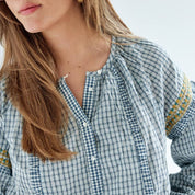 Bonheur du Jour Blusa Bahi Blu/Bianco