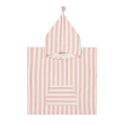 Rose in April Poncho da bagno per bambini Suzon a righe rosa chiaro
