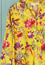 Namaste Pigiama Bird of Paradise in cotone indiano giallo tropicale