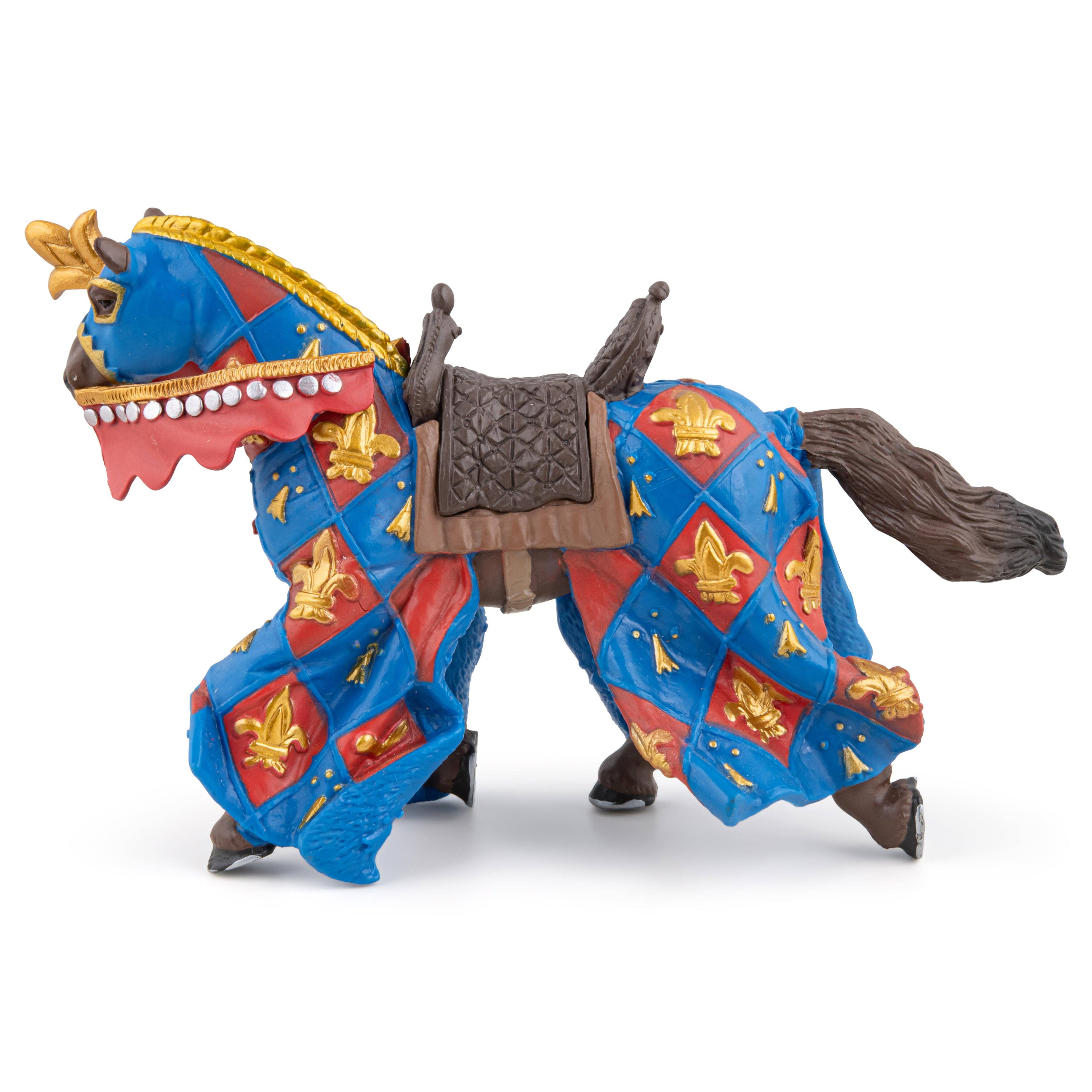 Papo Statuina cavallo blu con giglio
