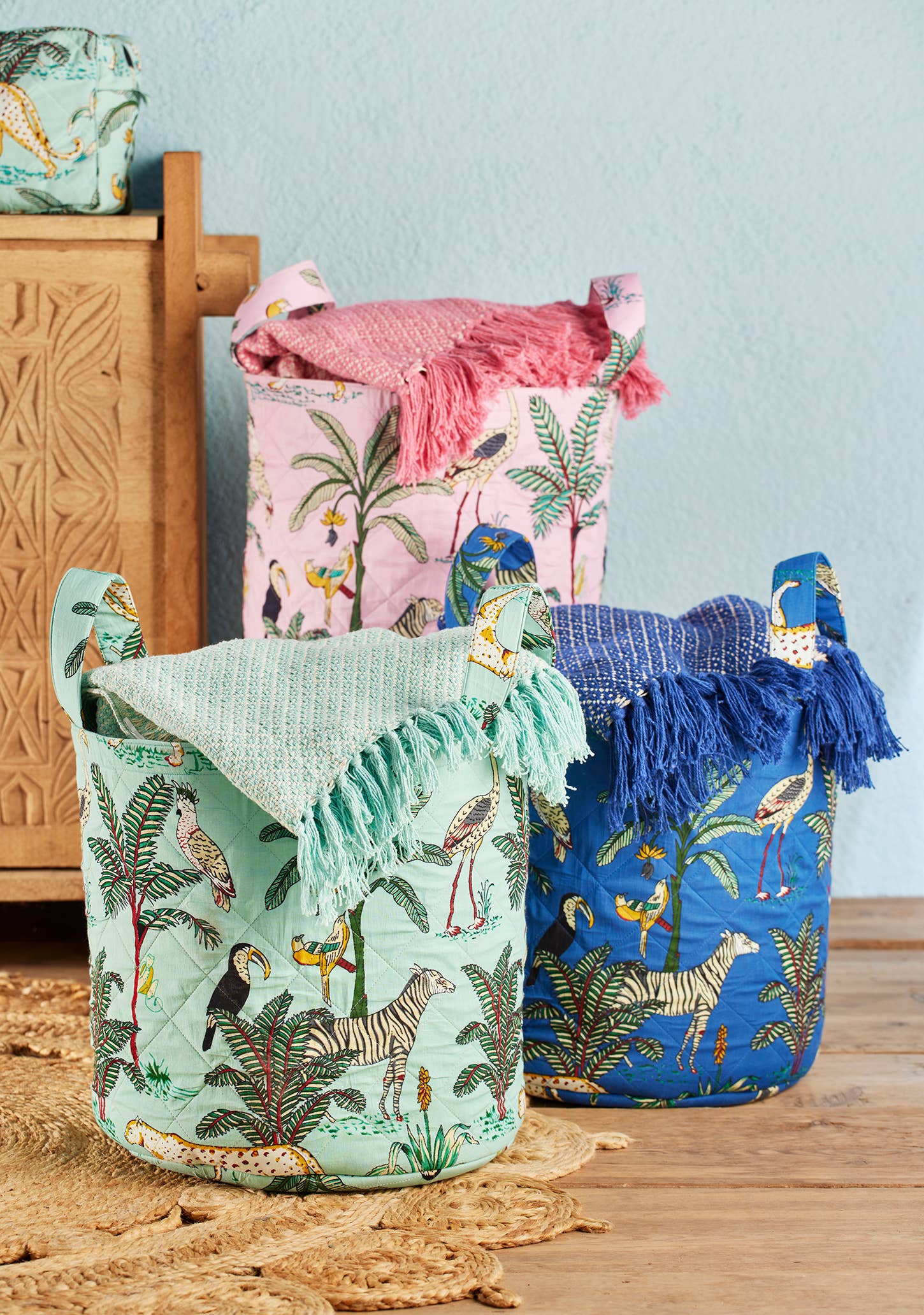 Namaste Borsa per biancheria con stampa jungle: Rosa (PK)